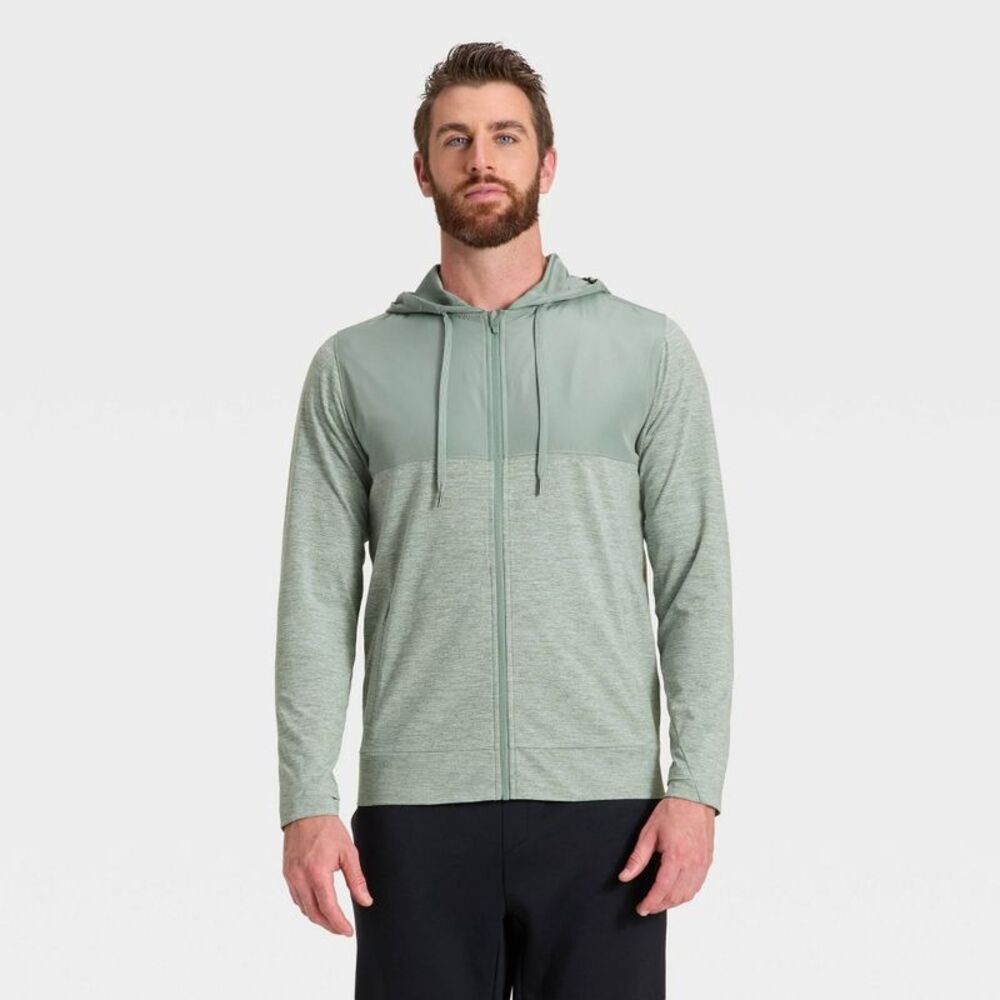 Men's Soft Stretch Full Zip Top - All In Motion Green S